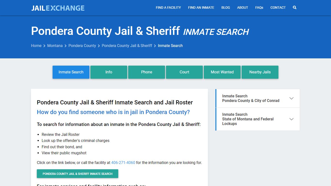 Pondera County Jail & Sheriff Inmate Search - Jail Exchange