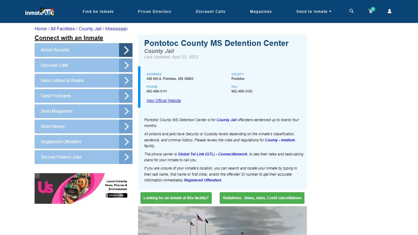 Pontotoc County MS Detention Center - Inmate Locator - Pontotoc, MS