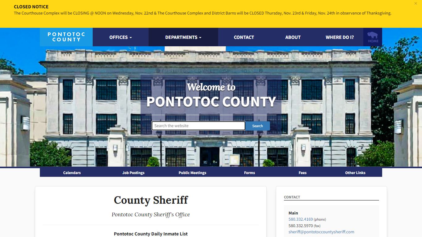 Pontotoc County Daily Inmate List - OKCounties.org