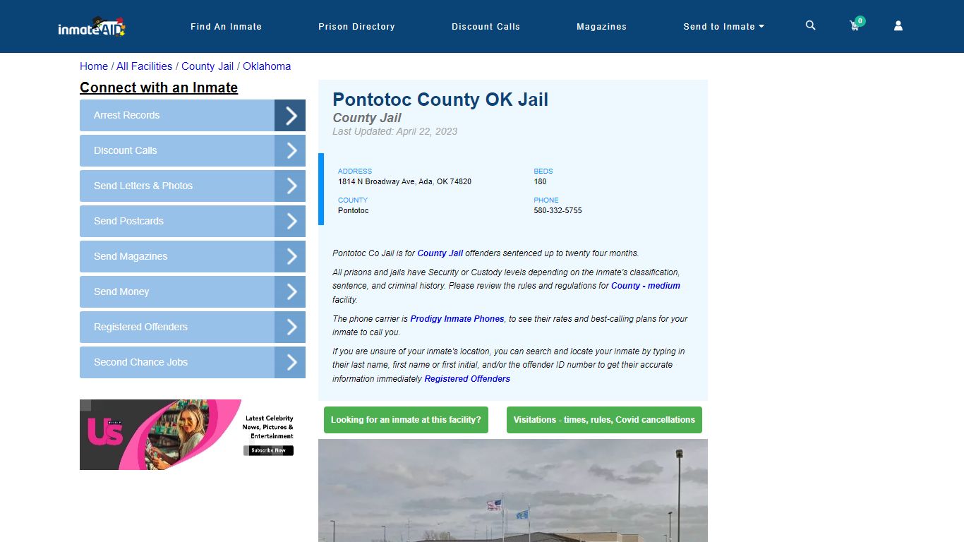 Pontotoc County OK Jail - Inmate Locator - Ada, OK