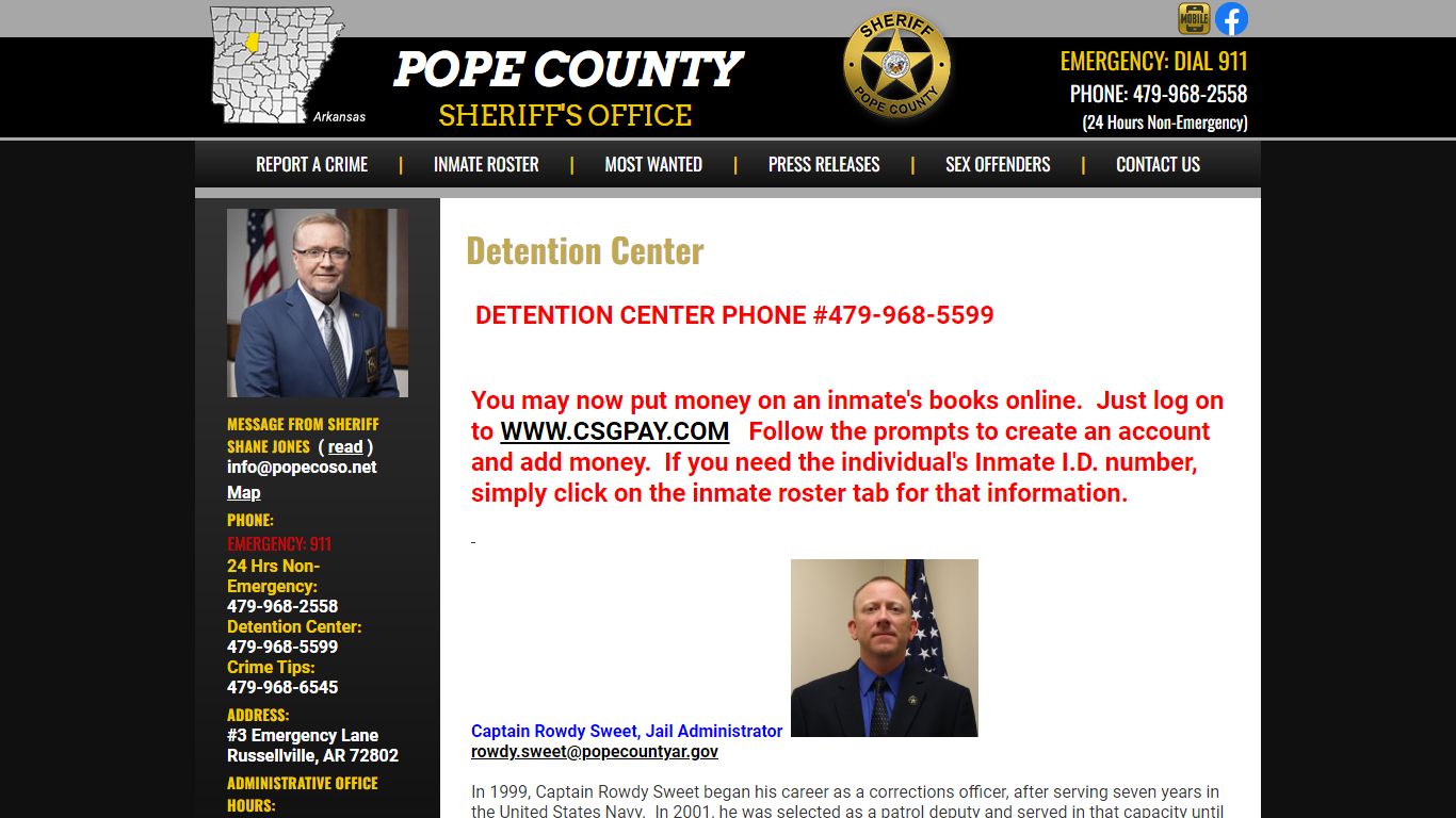 Detention Center - Pope County AR Sheriff