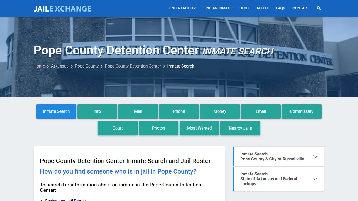 Pope County Detention Center Inmate Search - Jail Exchange