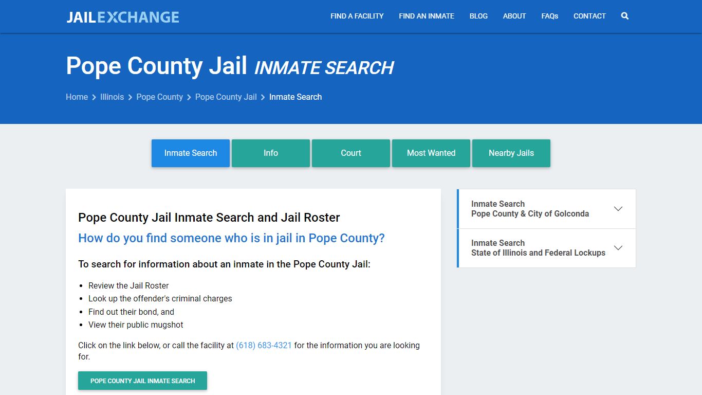 Inmate Search: Roster & Mugshots - Pope County Jail, IL