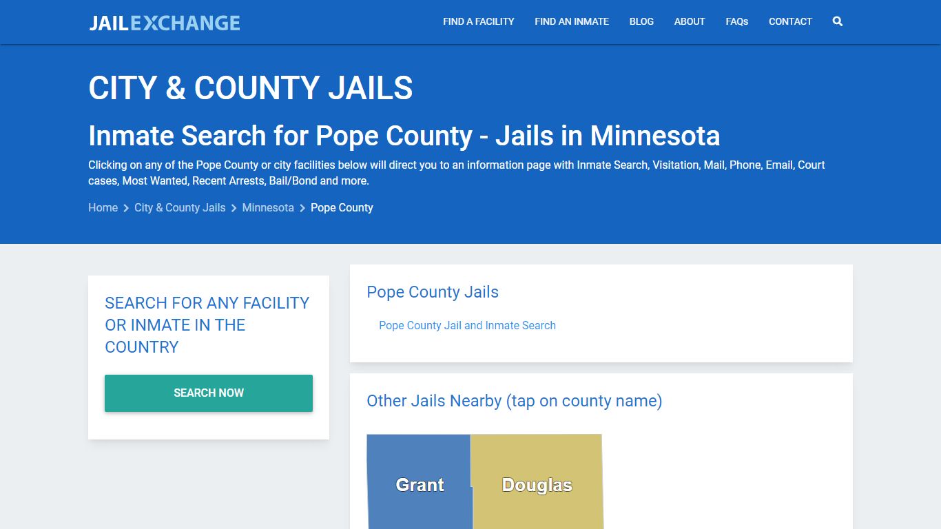 Inmate Search for Pope County | Jails in Minnesota - Jail Exchange