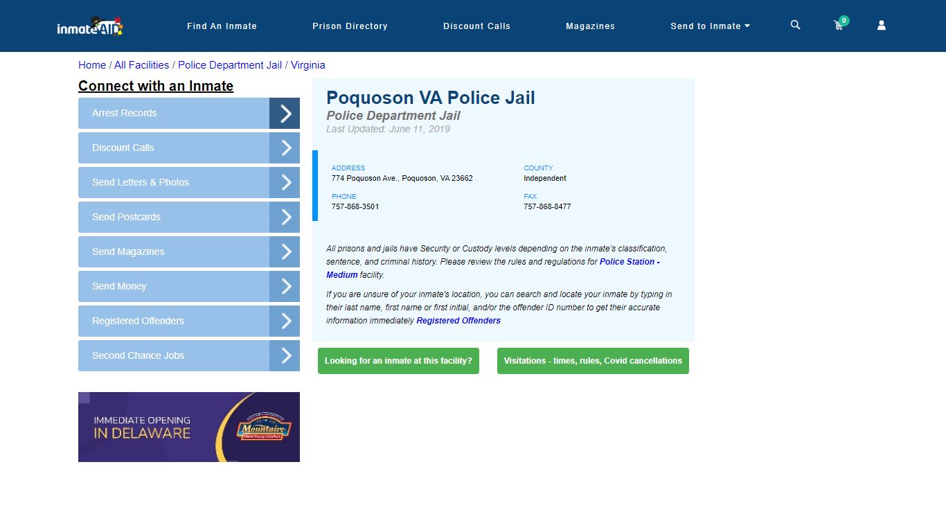 Poquoson VA Police Jail & Inmate Search - Poquoson, VA