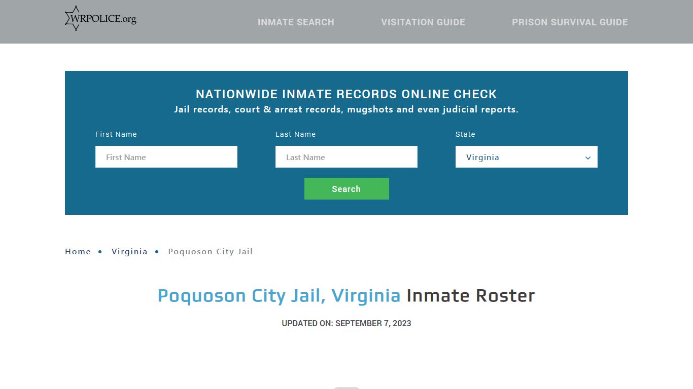 Poquoson City Jail, Virginia - Inmate Locator - Wrpolice.org