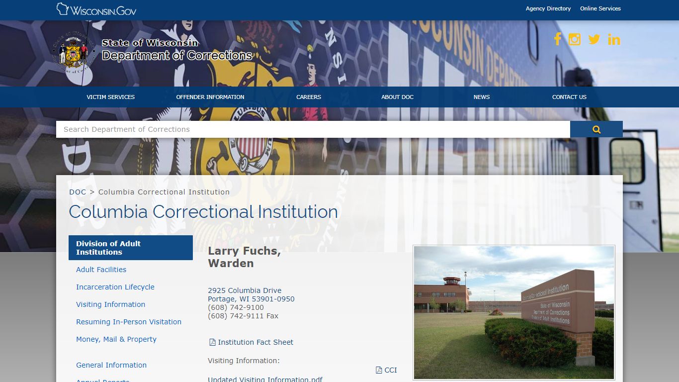 DOC Columbia Correctional Institution - Wisconsin