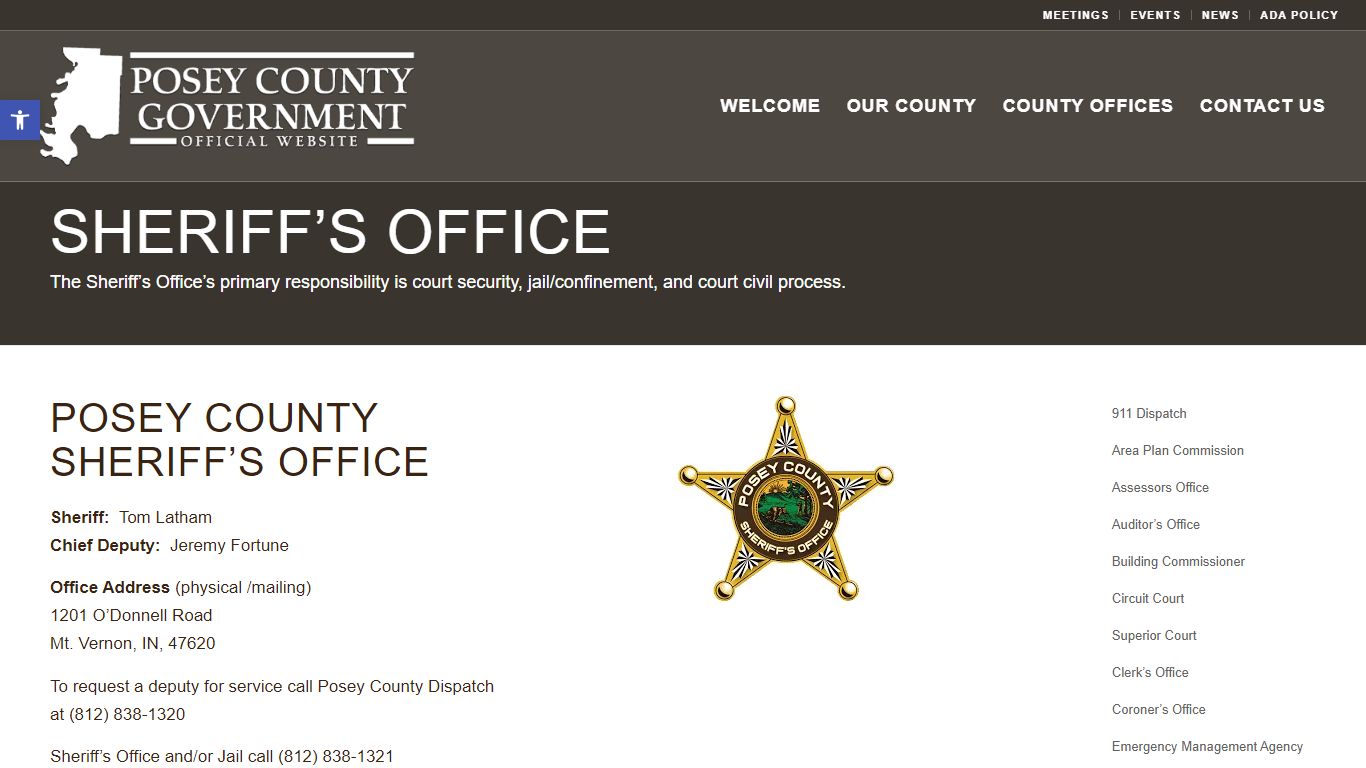 Sheriff's Office - Posey County Government