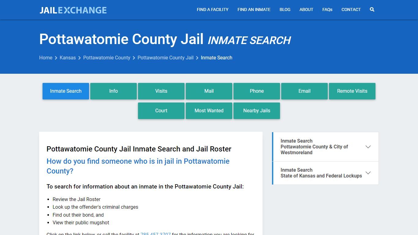 Inmate Search: Roster & Mugshots - Pottawatomie County Jail, KS