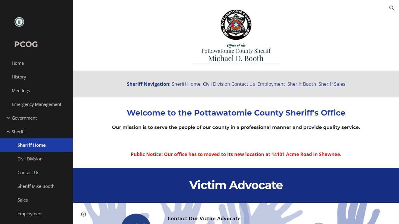 PCOG - Sheriff Home - Pottawatomie County, Oklahoma
