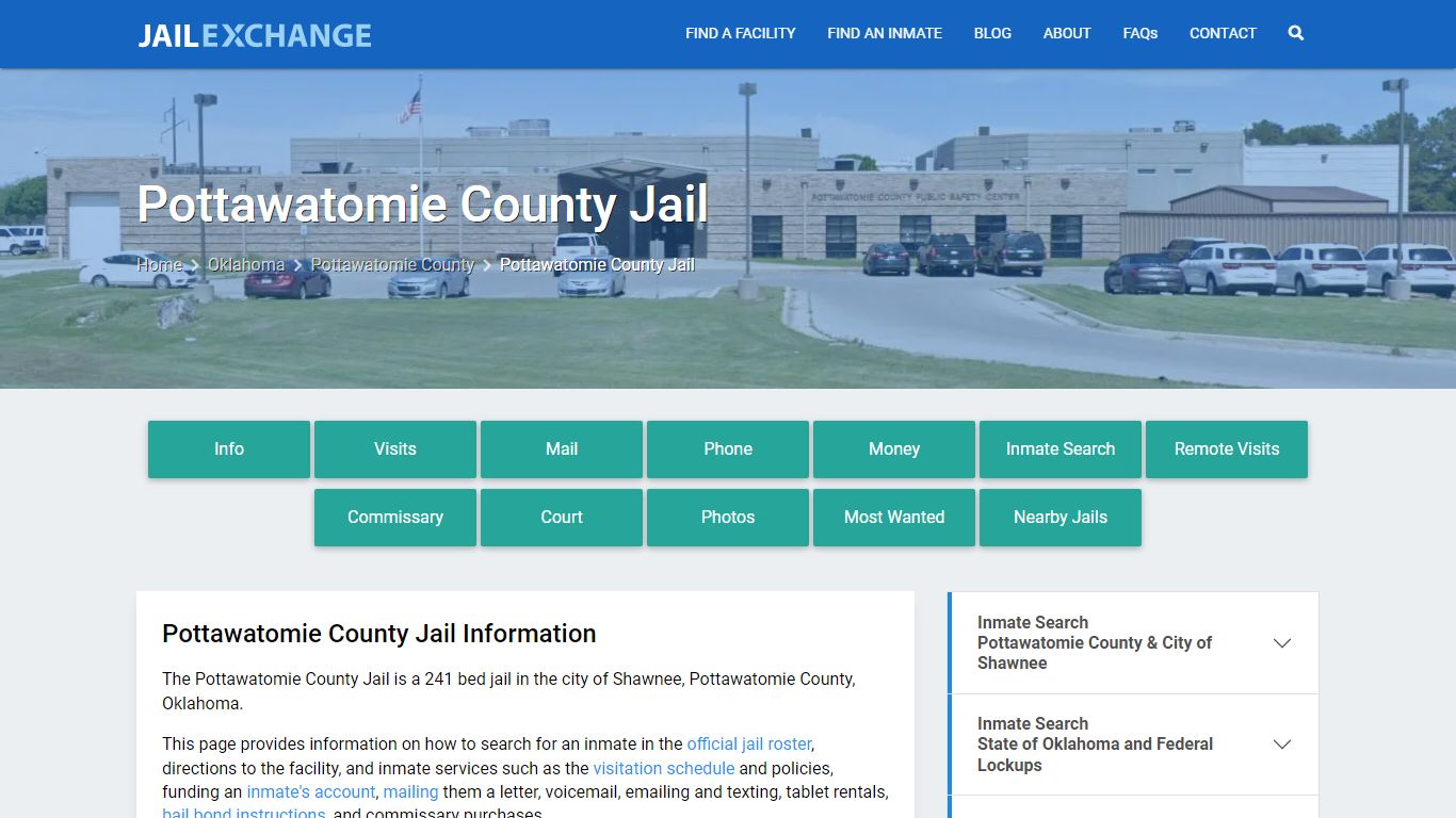 Pottawatomie County Jail, OK Inmate Search, Information
