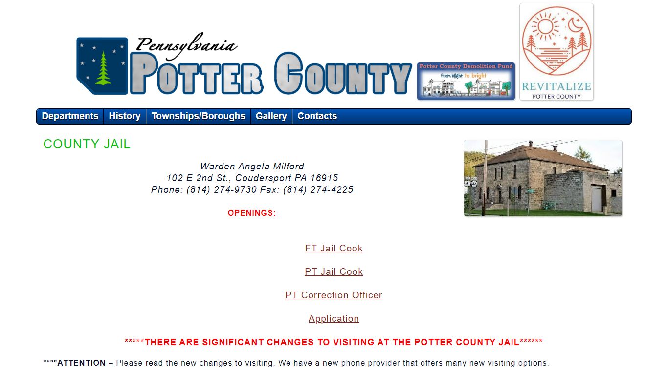 Potter County Pennsylvania ...County Jail