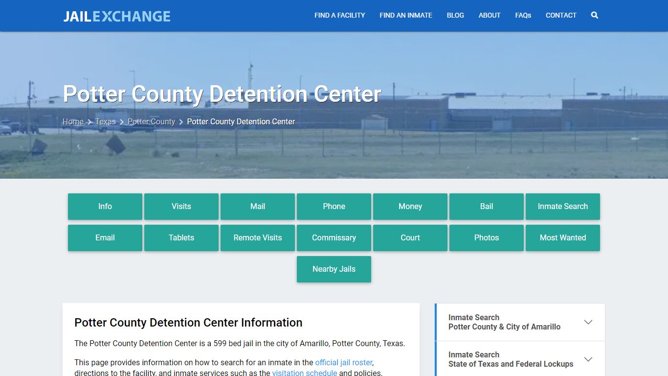 Potter County Detention Center, TX Inmate Search, Information