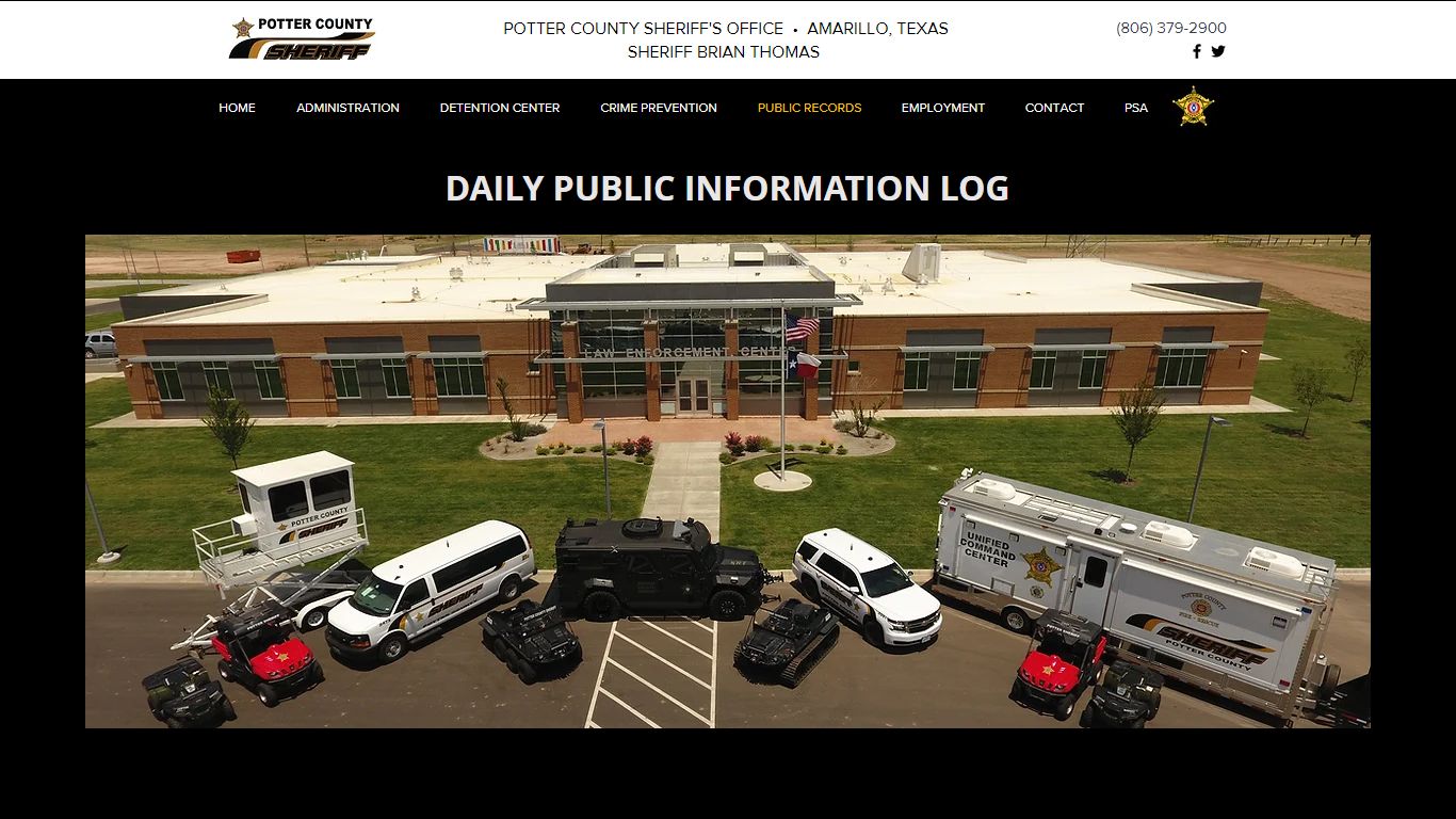 Daily Public Information Log | Potter County Sheriff's Office