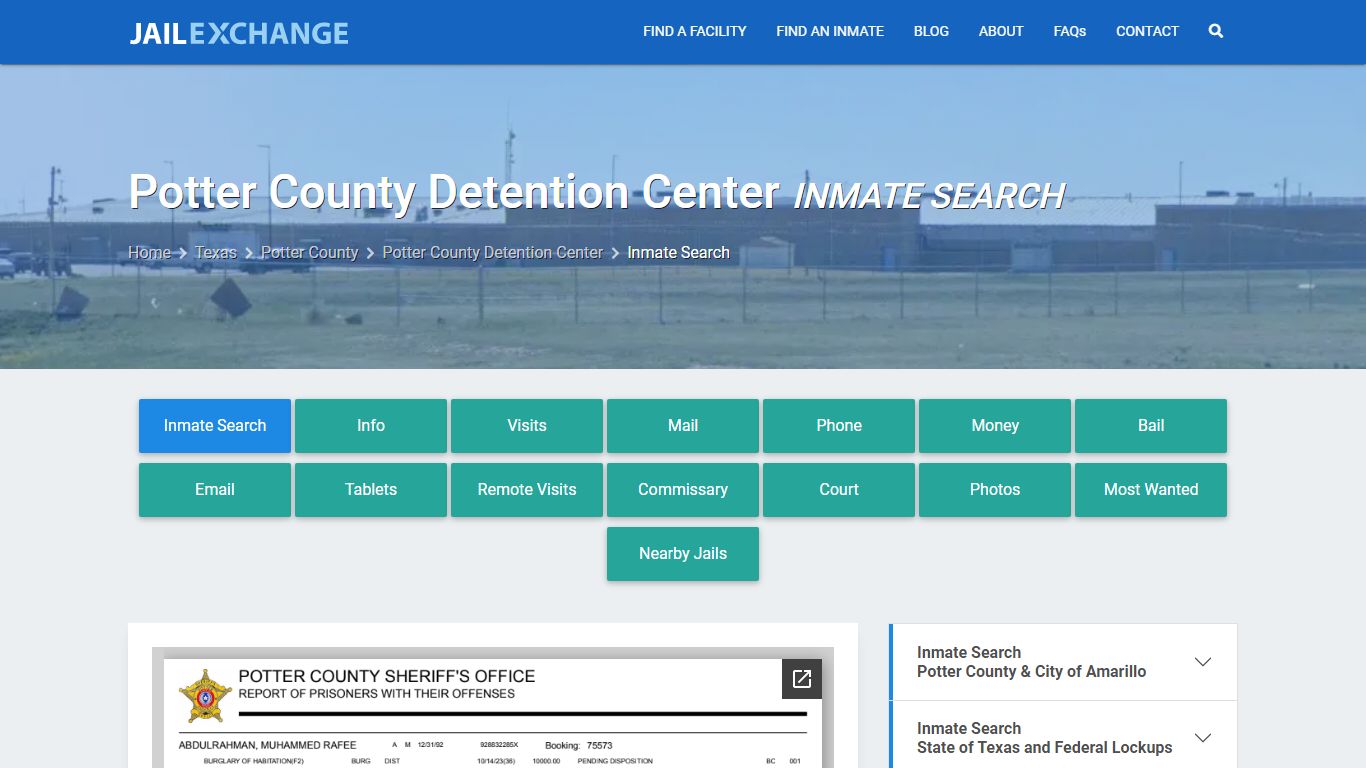 Potter County Detention Center Inmate Search - Jail Exchange