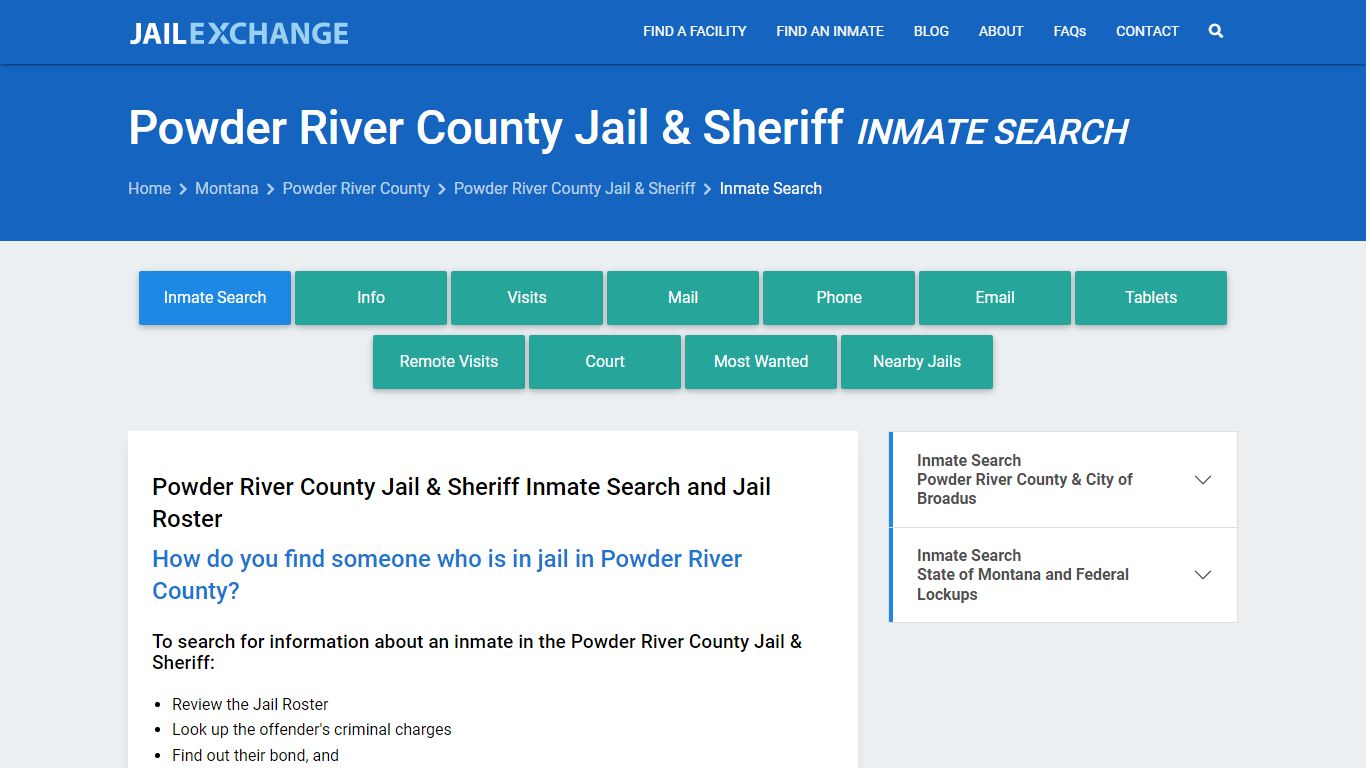Powder River County Jail & Sheriff Inmate Search