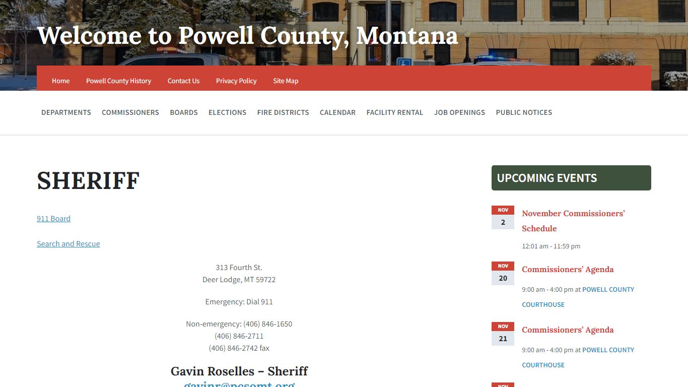 SHERIFF - Welcome to Powell County, Montana