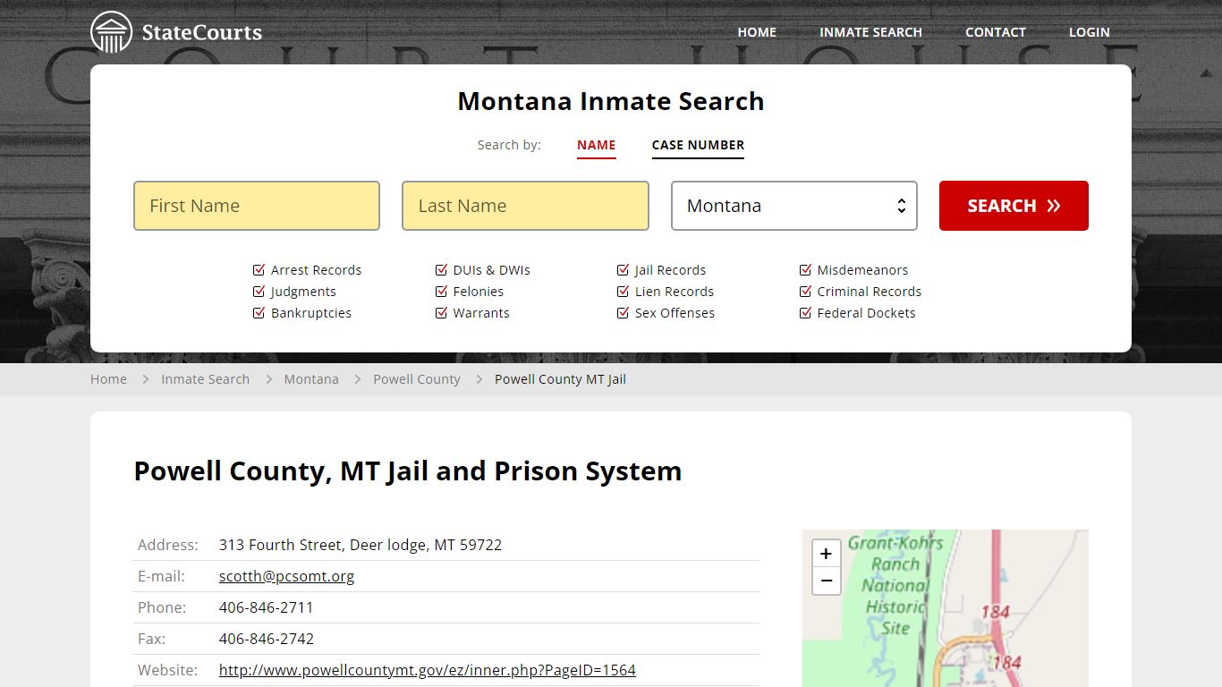 Powell County MT Jail Inmate Records Search, Montana - StateCourts