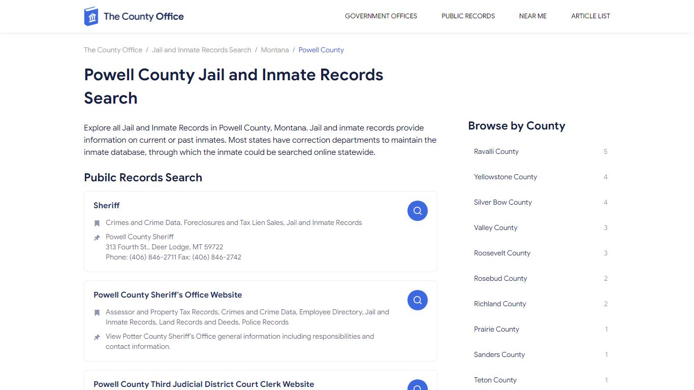 Powell County Jail and Inmate Records Search - The County Office
