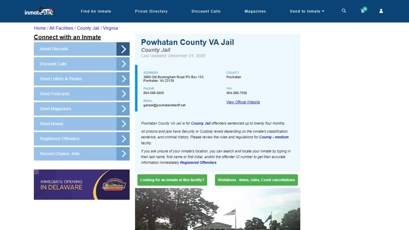 Powhatan County VA Jail - Inmate Locator - Powhatan, VA