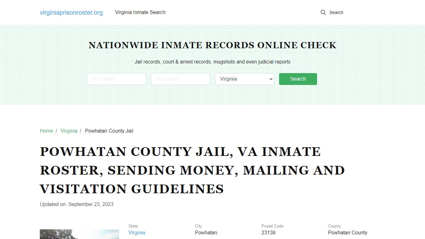 Powhatan County Jail, VA: Offender Search, Visitation & Contact Info