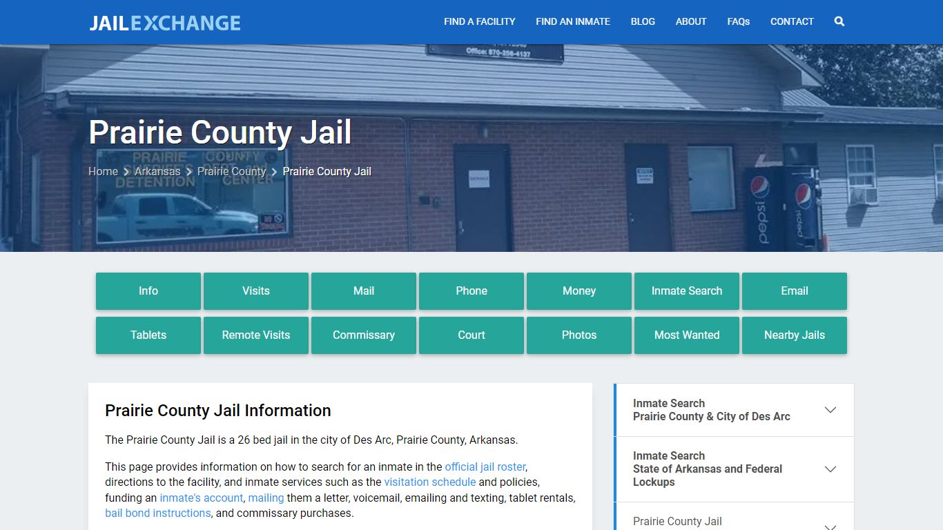 Prairie County Jail, AR Inmate Search, Information