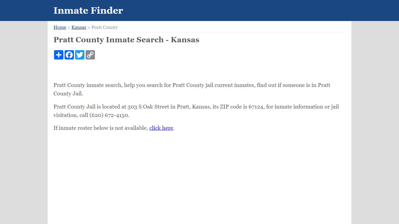 Pratt County Inmate Search - Kansas