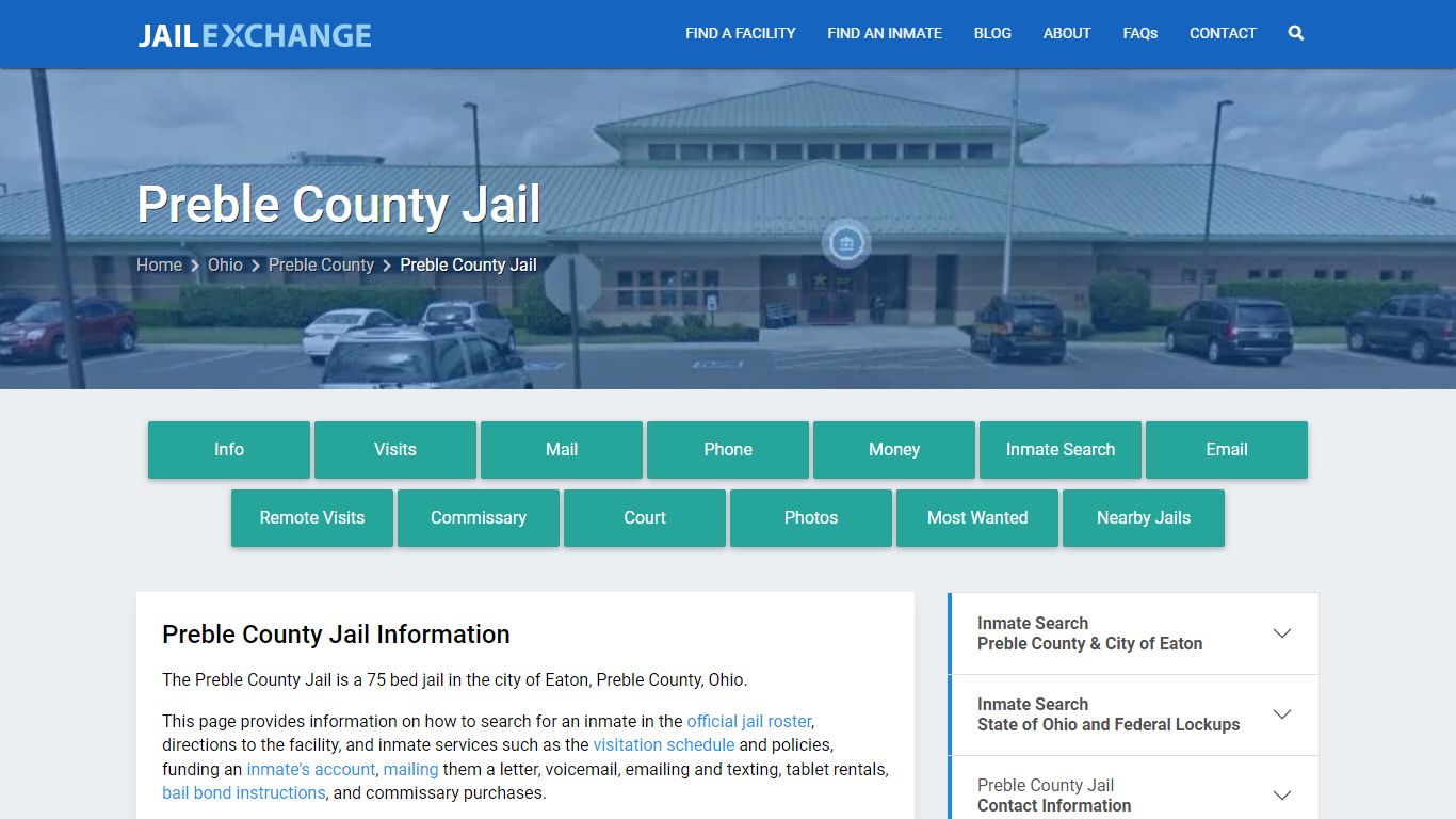 Preble County Jail, OH Inmate Search, Information
