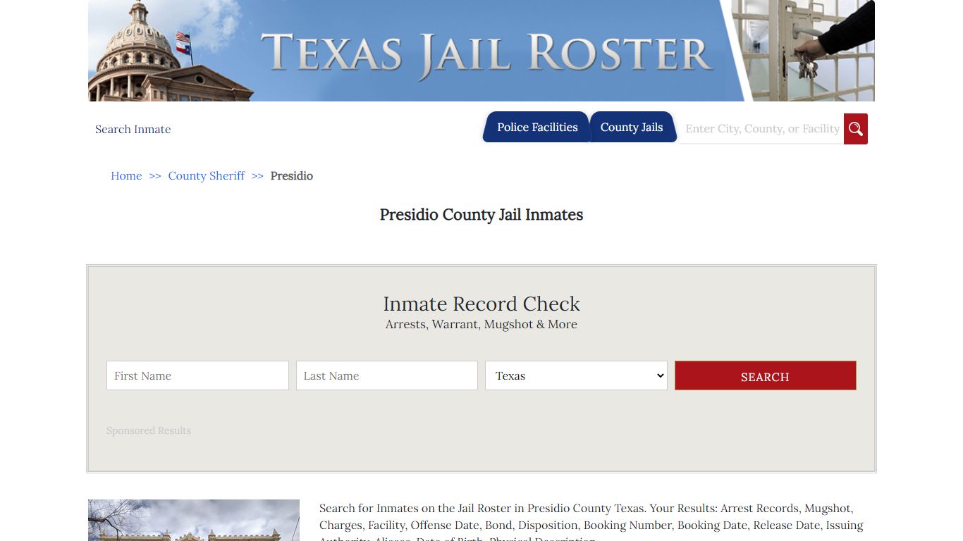 Presidio County Jail Inmates | Jail Roster Search