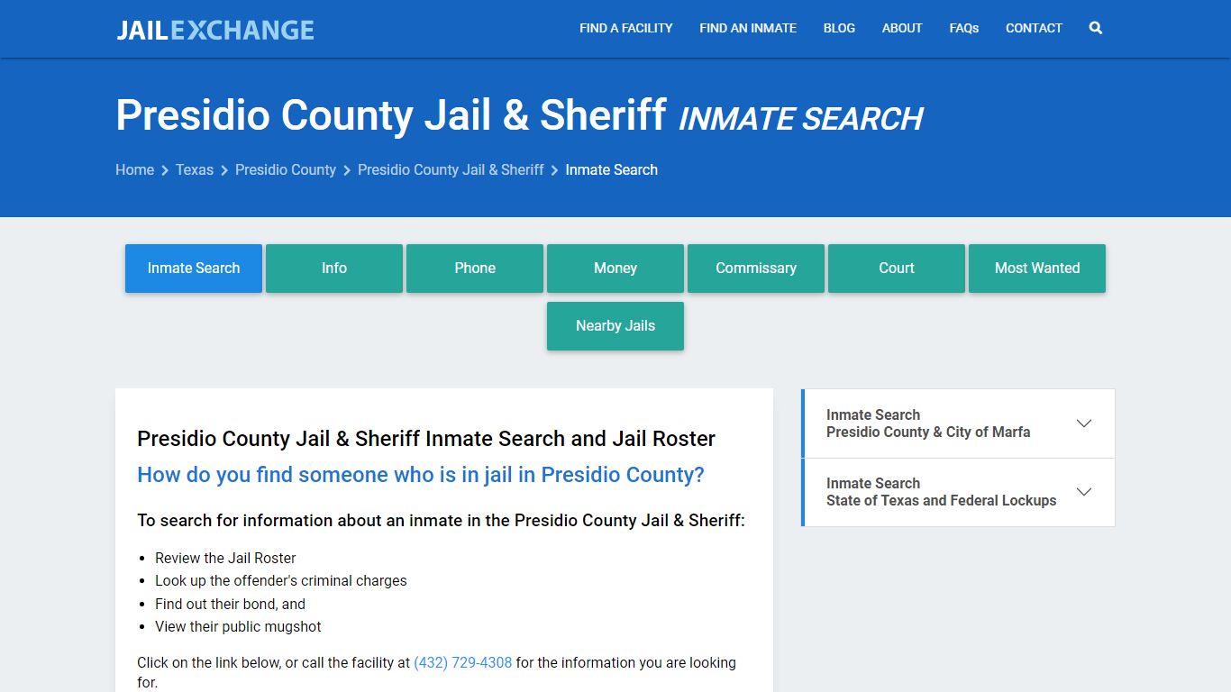 Presidio County Jail & Sheriff Inmate Search - Jail Exchange