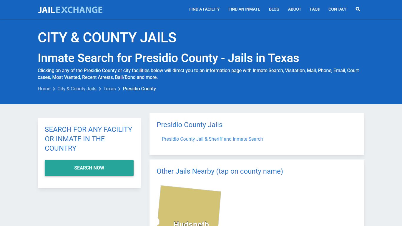 Inmate Search for Presidio County | Jails in Texas - Jail Exchange