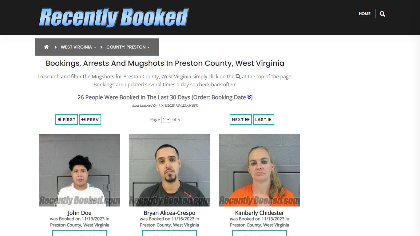 Bookings, Arrests and Mugshots in Preston County, West Virginia
