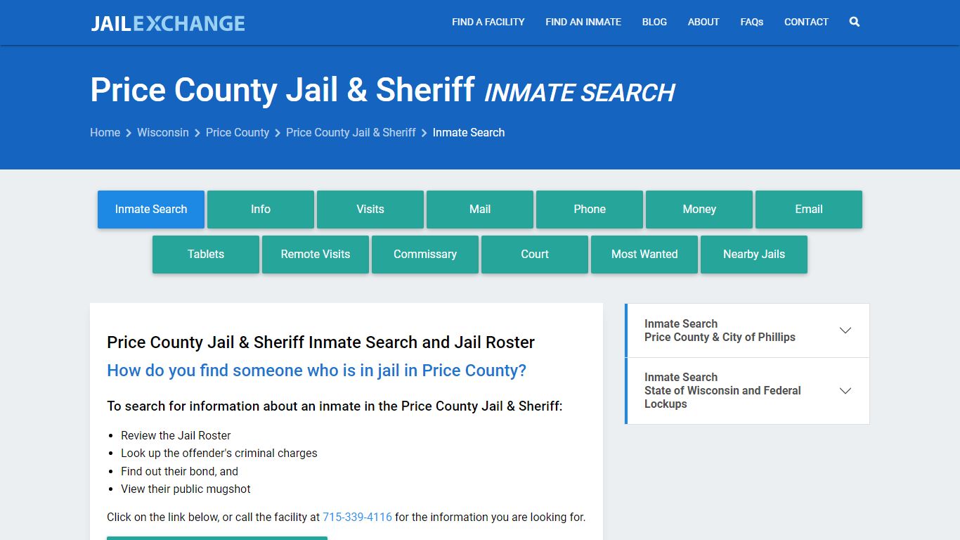 Inmate Search: Roster & Mugshots - Price County Jail & Sheriff, WI