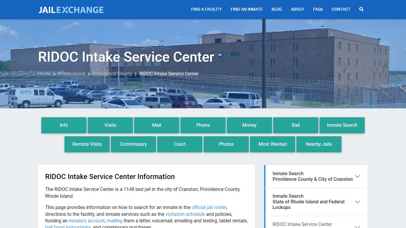 RIDOC Intake Service Center, RI Inmate Search, Information - Jail Exchange