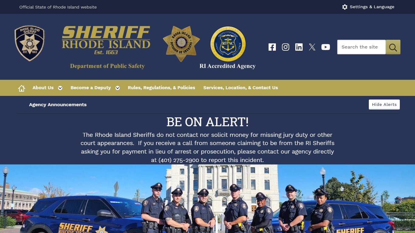 Welcome | Rhode Island Division of Sheriffs