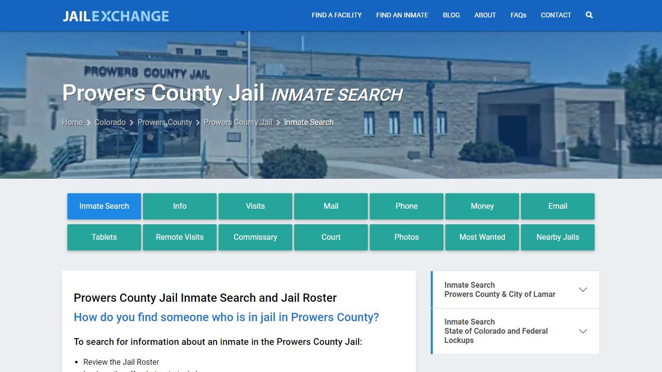 Inmate Search: Roster & Mugshots - Prowers County Jail, CO