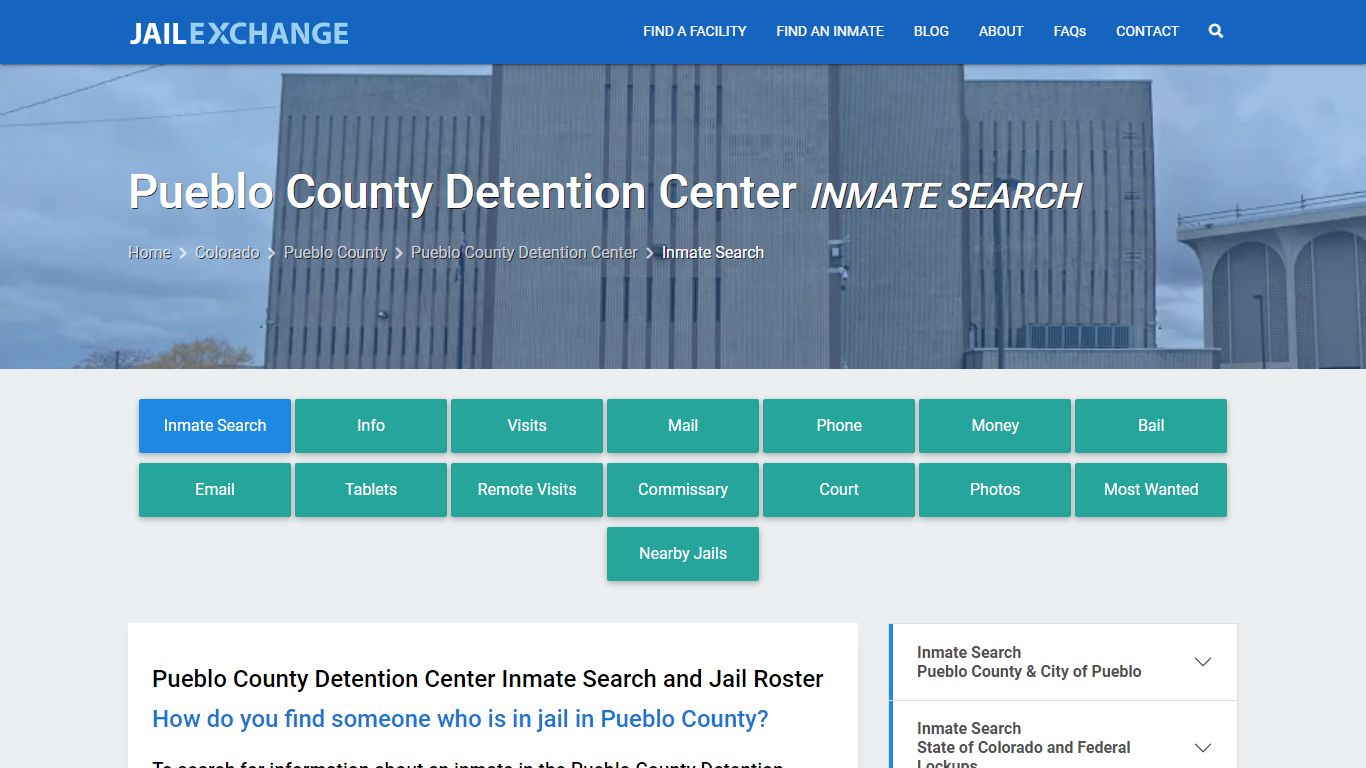Pueblo County Detention Center Inmate Search - Jail Exchange