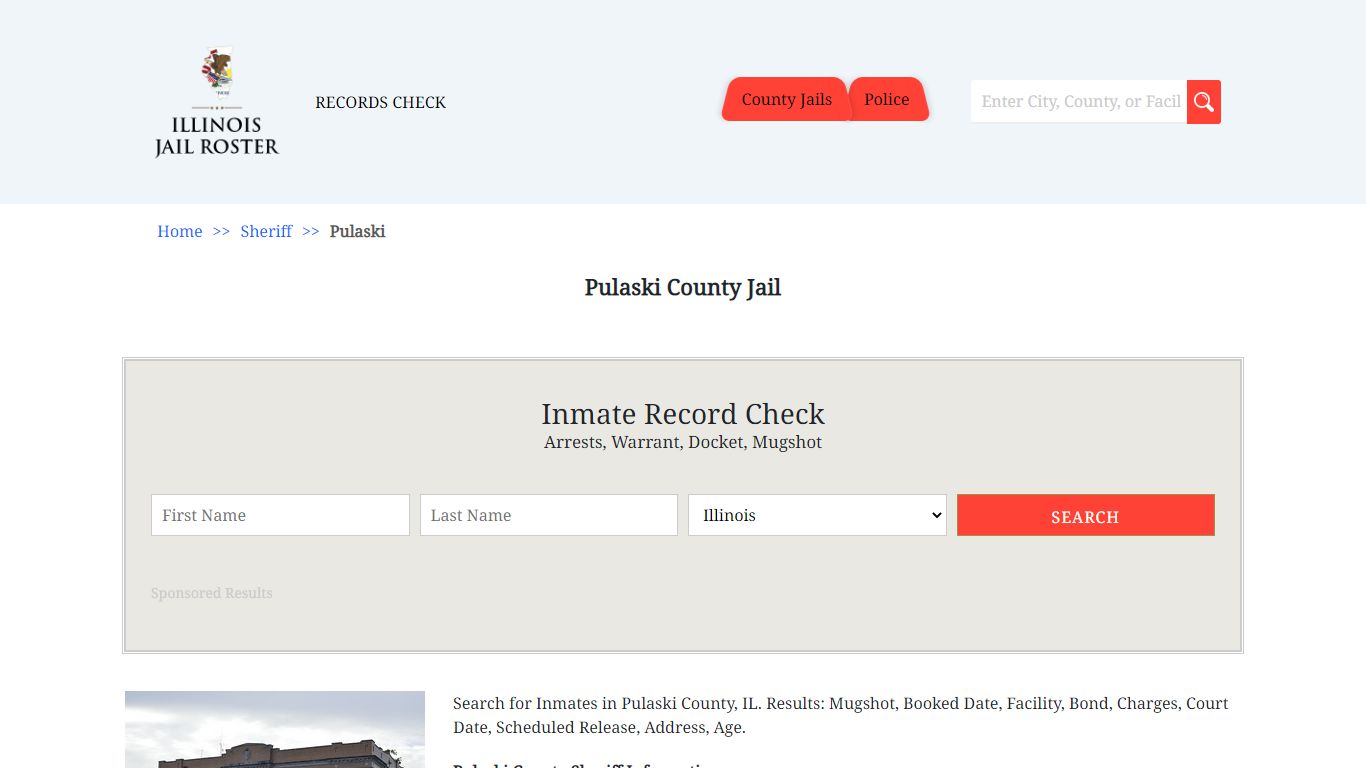Pulaski County Jail | Jail Roster Search