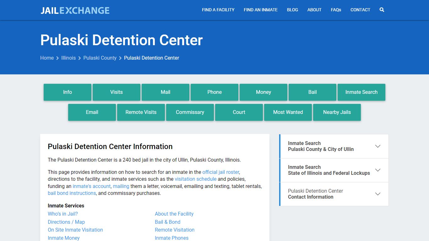 Pulaski Detention Center, IL Inmate Search, Information - Jail Exchange