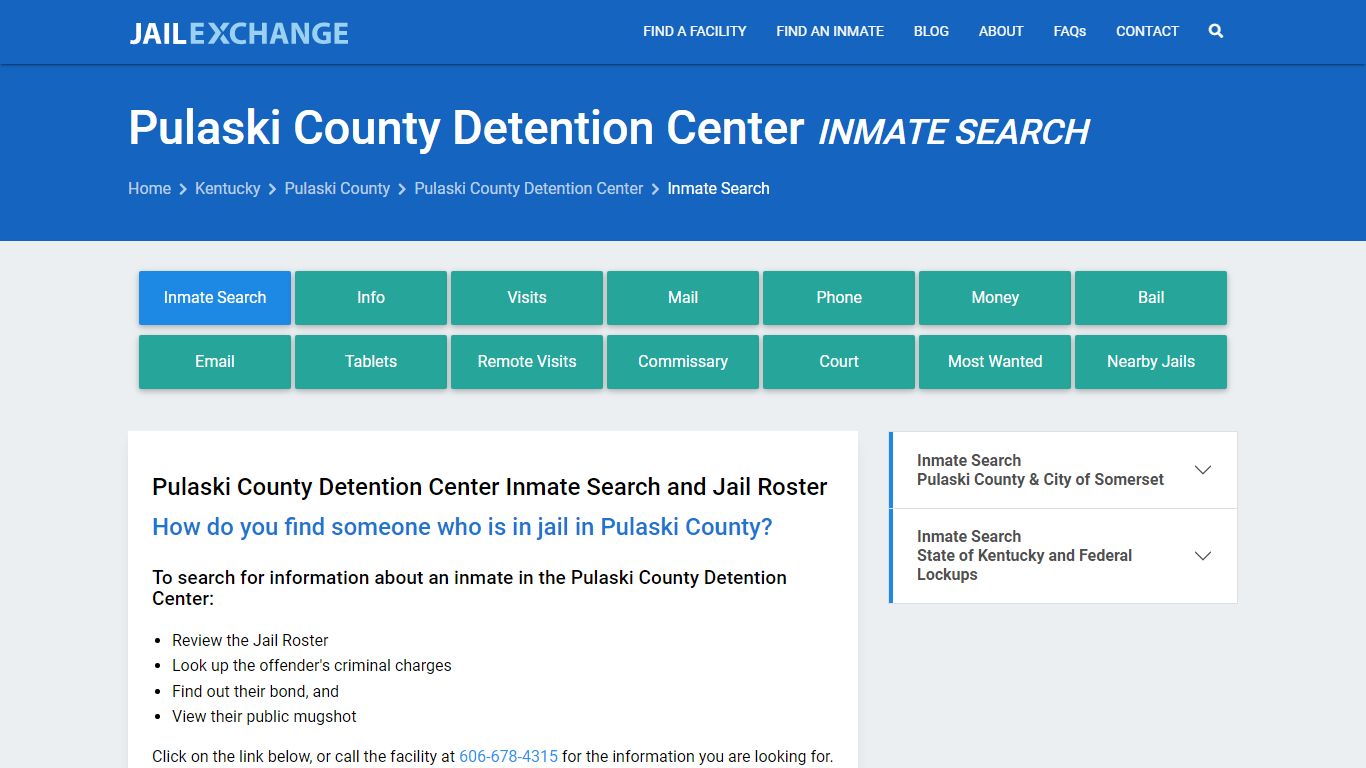 Pulaski County Detention Center Inmate Search - Jail Exchange