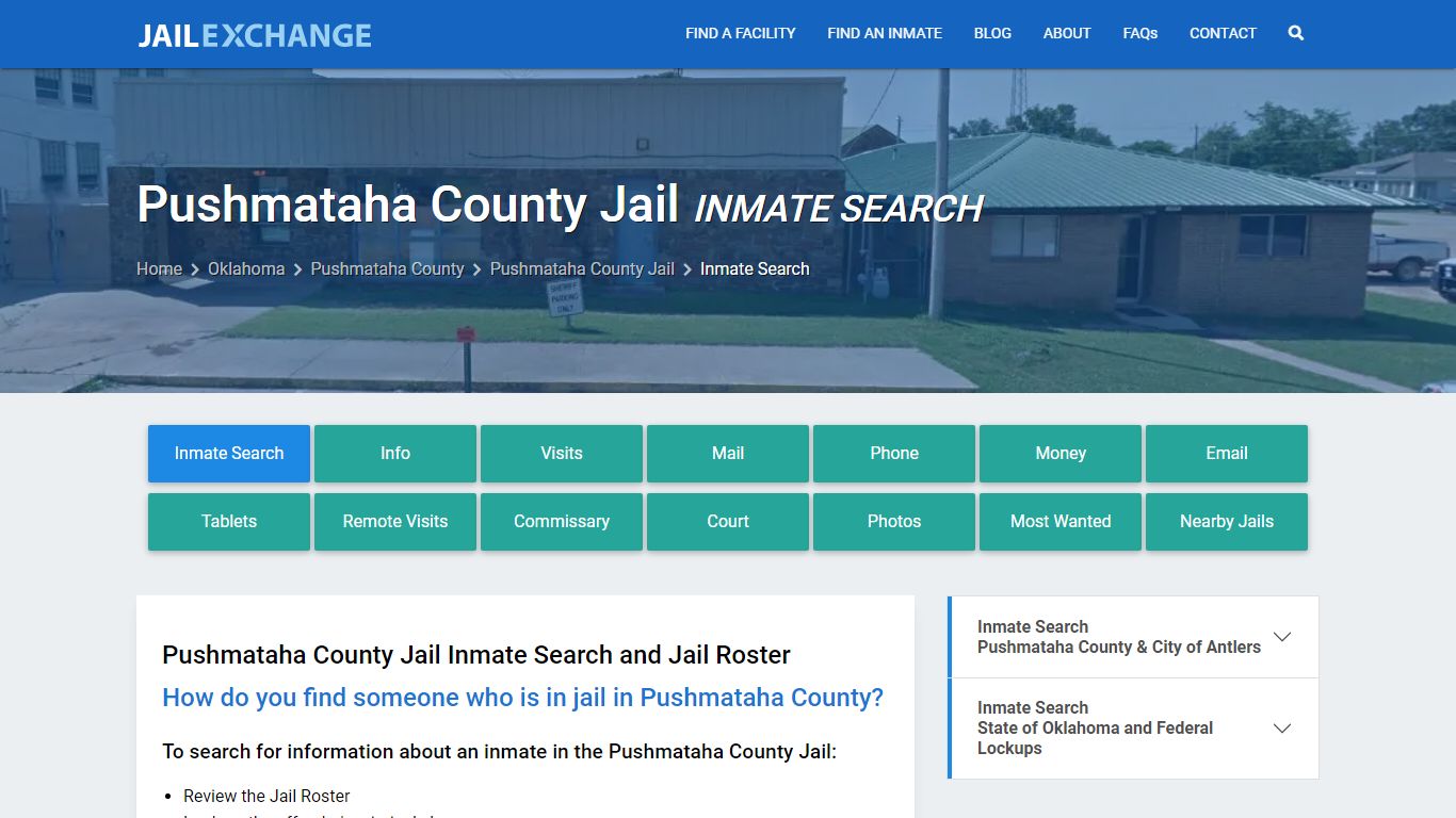 Inmate Search: Roster & Mugshots - Pushmataha County Jail, OK