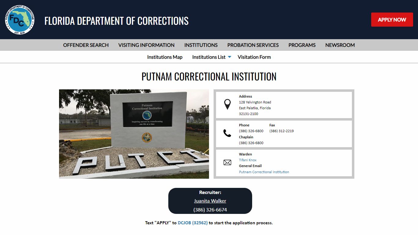 Putnam Correctional Institution -- Florida Department of Corrections