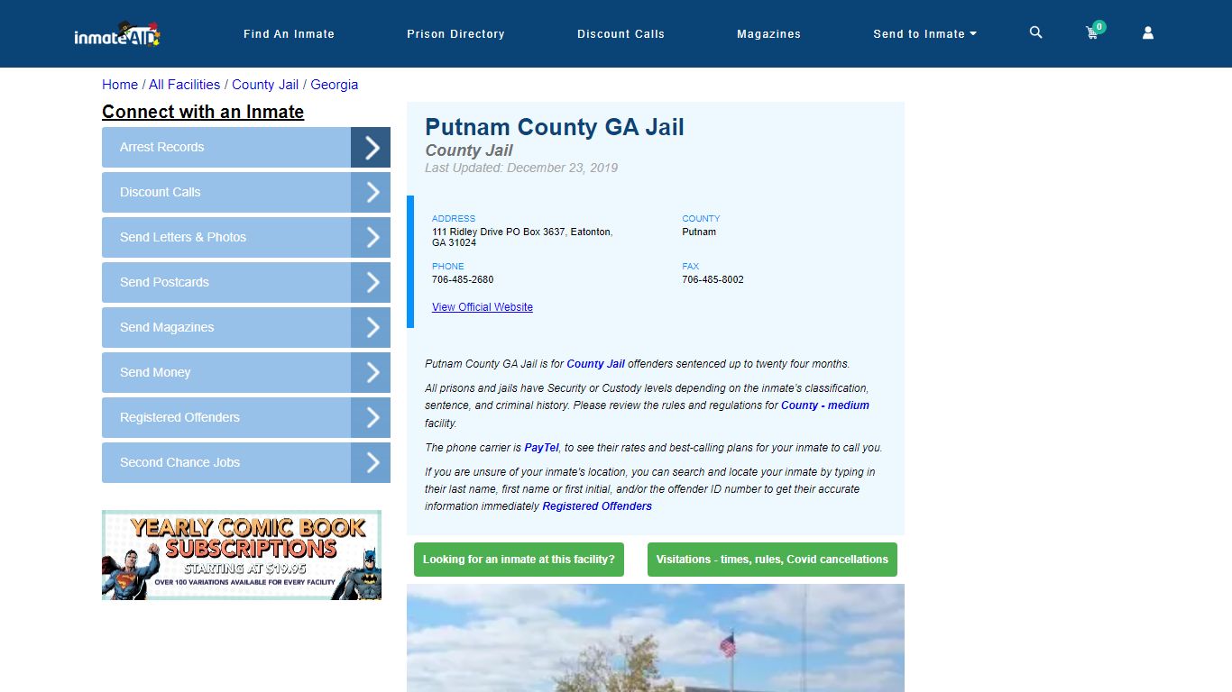Putnam County GA Jail - Inmate Locator - Eatonton, GA
