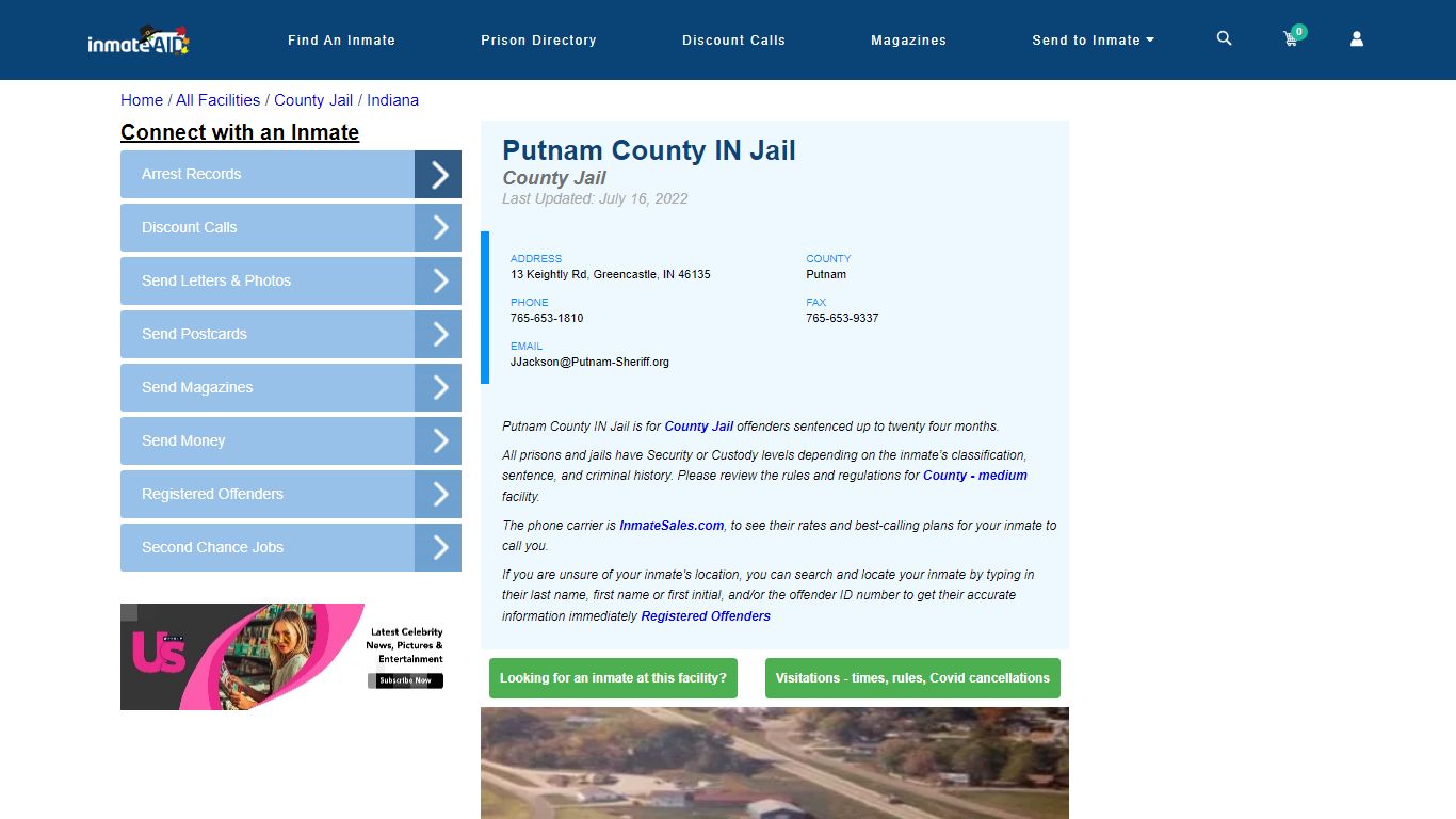 Putnam County IN Jail - Inmate Locator - Greencastle, IN