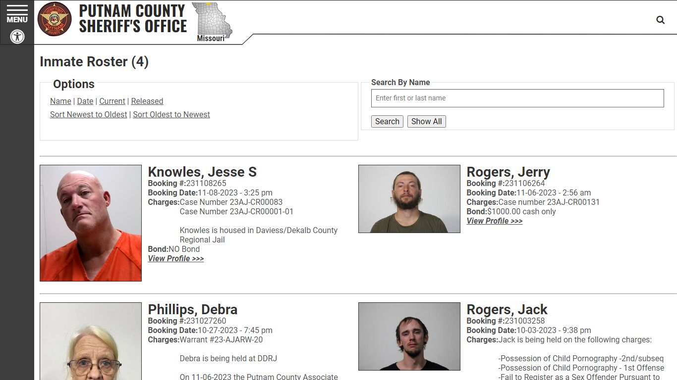 Inmate Roster (6) - Putnam County MO Sheriff's Office