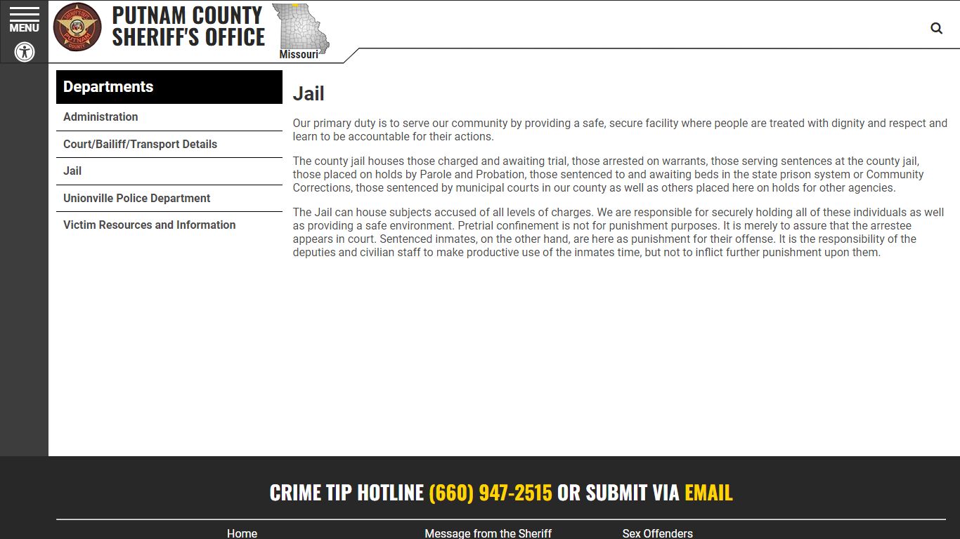 Jail | Putnam County MO Sheriff's Office