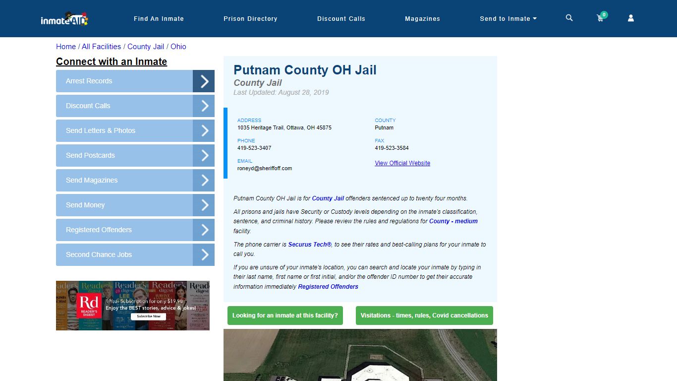 Putnam County OH Jail - Inmate Locator - Ottawa, OH
