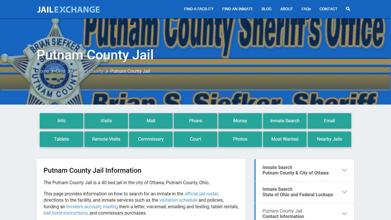 Putnam County Jail, OH Inmate Search, Information