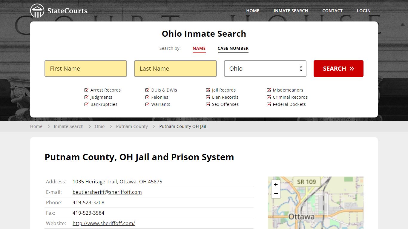 Putnam County OH Jail Inmate Records Search, Ohio - StateCourts