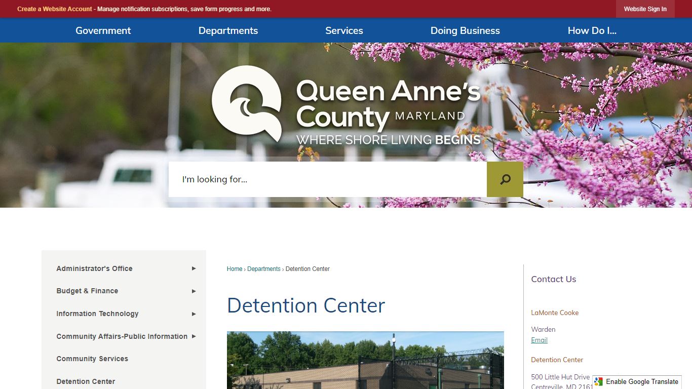 Detention Center | Queen Anne's County, MD - Official Website
